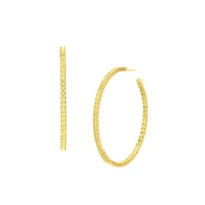 Signature Square Stone Hoop Earrings