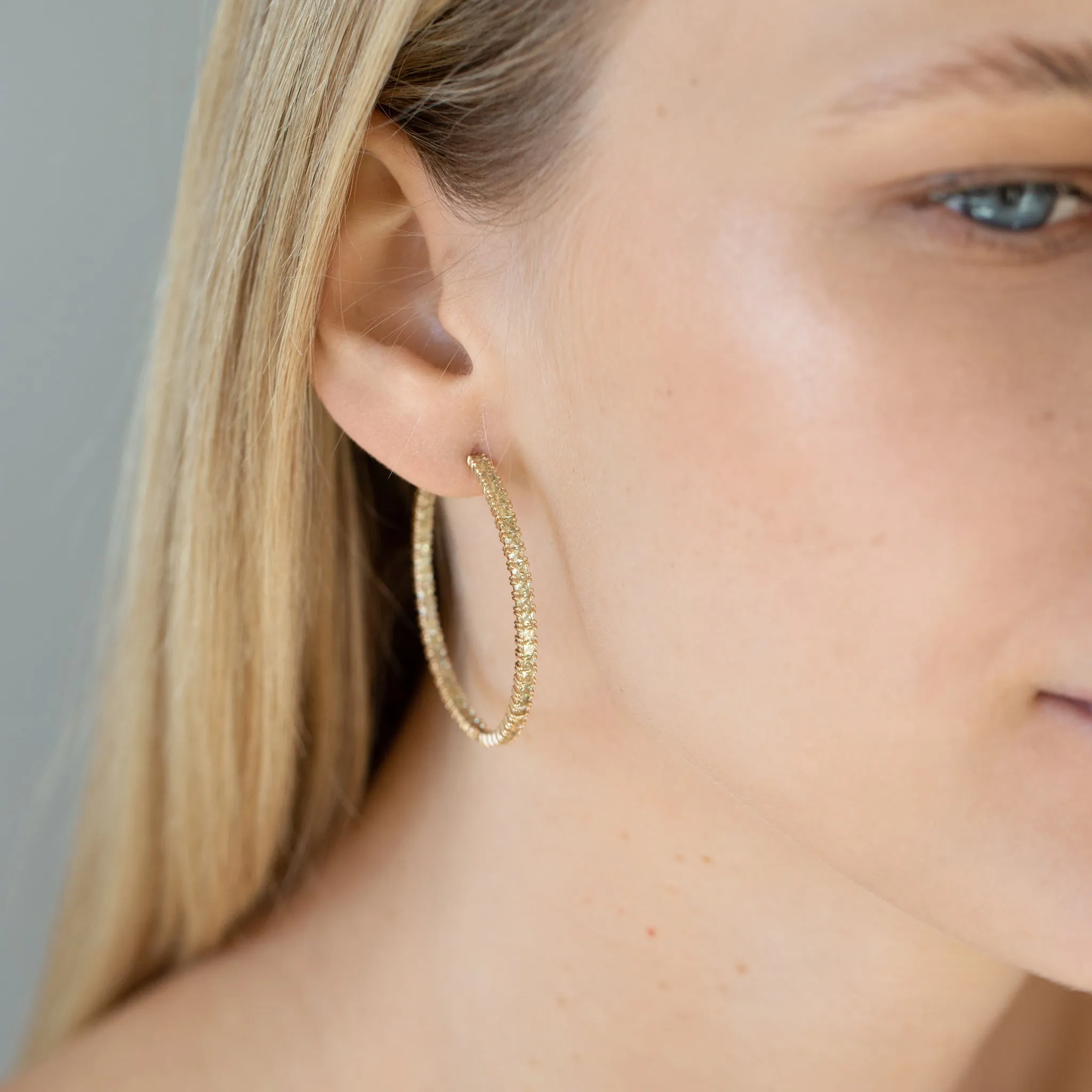 Signature Square Stone Hoop Earrings
