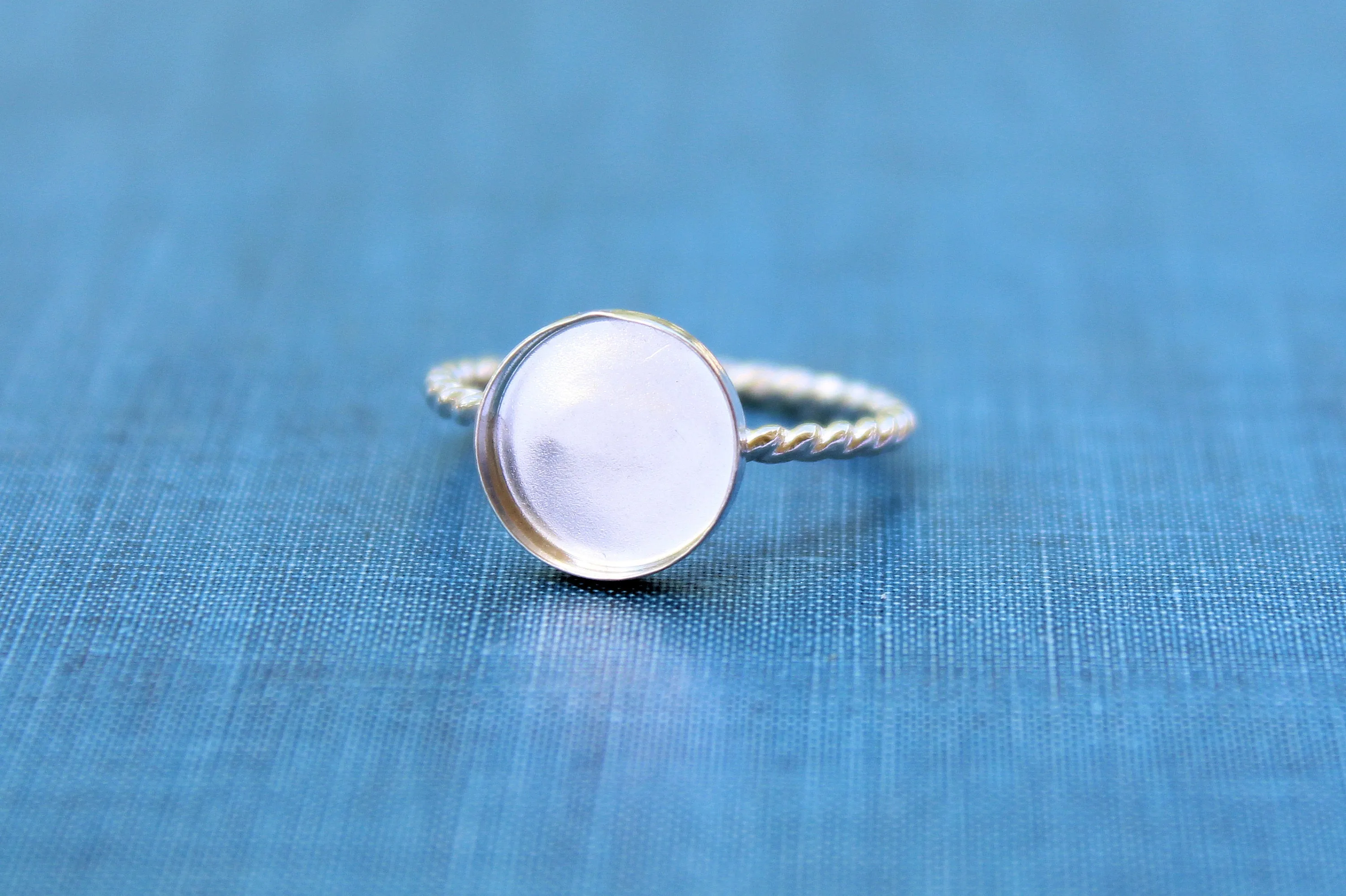 Silver 10mm Bezel Cup Rope Ring blank
