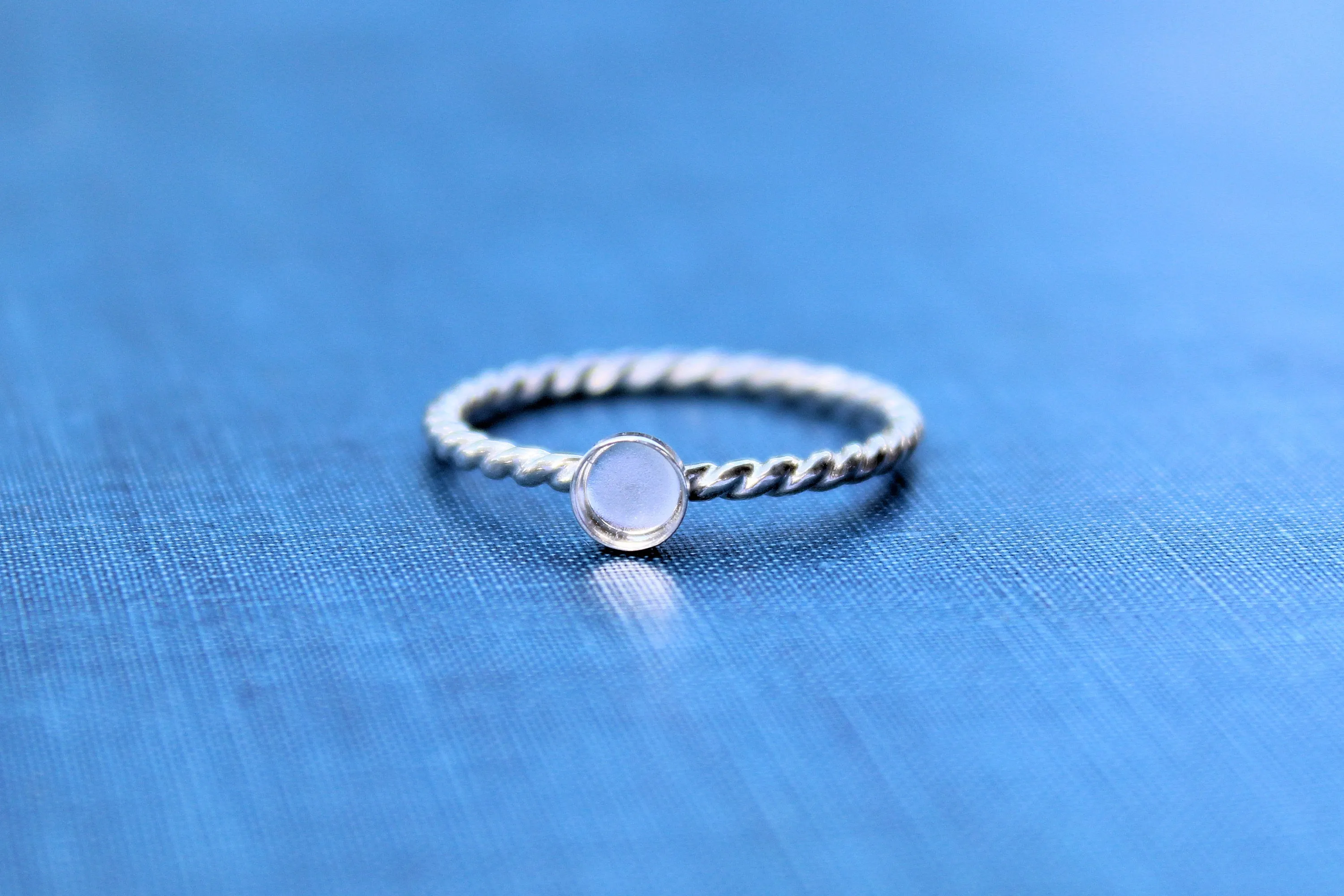 Silver 6mm Bezel Cup Rope Ring blank