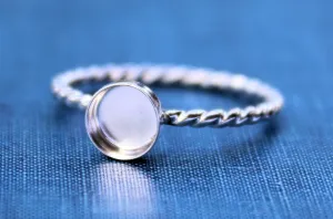 Silver 7mm Bezel Cup Rope Ring blank