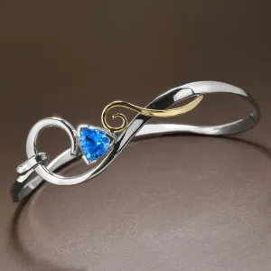 Silver And Gold "Sea Treasure" Bracelet With Blue Topaz