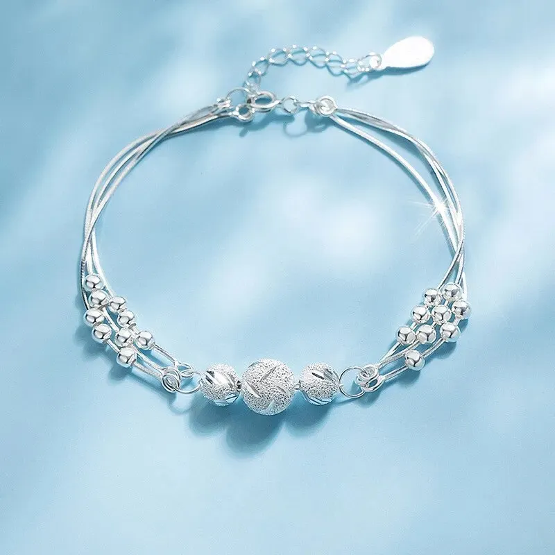 Silver Color Luxury Zircon Charm Bracelet &Bangle Handmade Party 2022 Fashion Korean Jewelry For Women Girls sl523