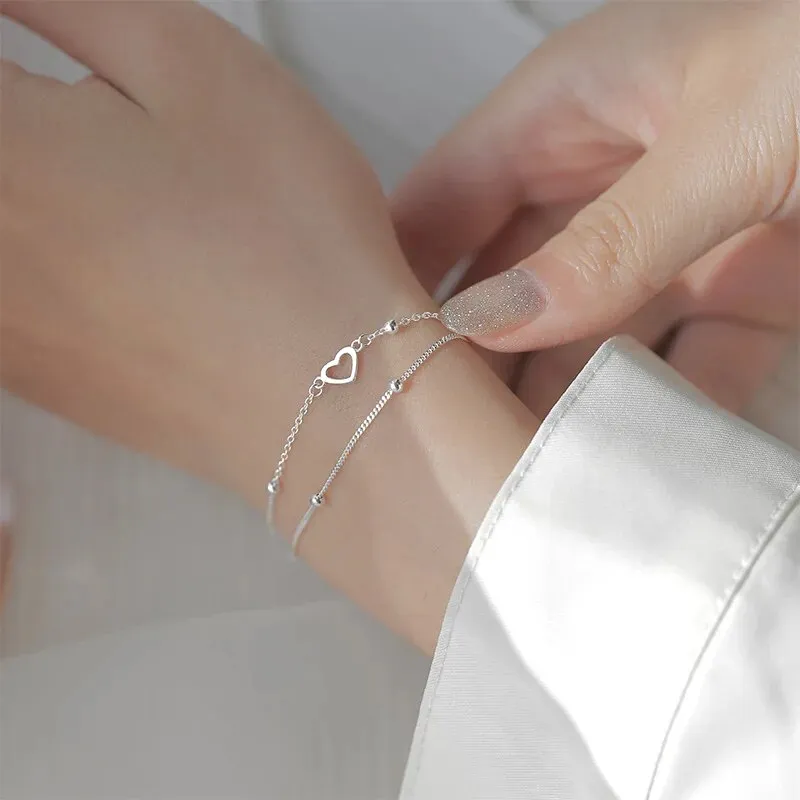 Silver Color Luxury Zircon Charm Bracelet &Bangle Handmade Party 2022 Fashion Korean Jewelry For Women Girls sl523