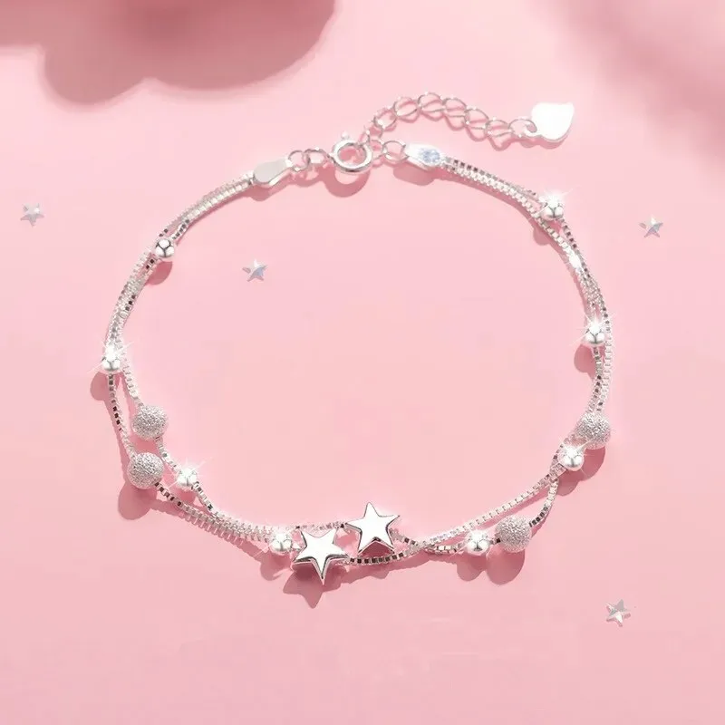 Silver Color Luxury Zircon Charm Bracelet &Bangle Handmade Party 2022 Fashion Korean Jewelry For Women Girls sl523