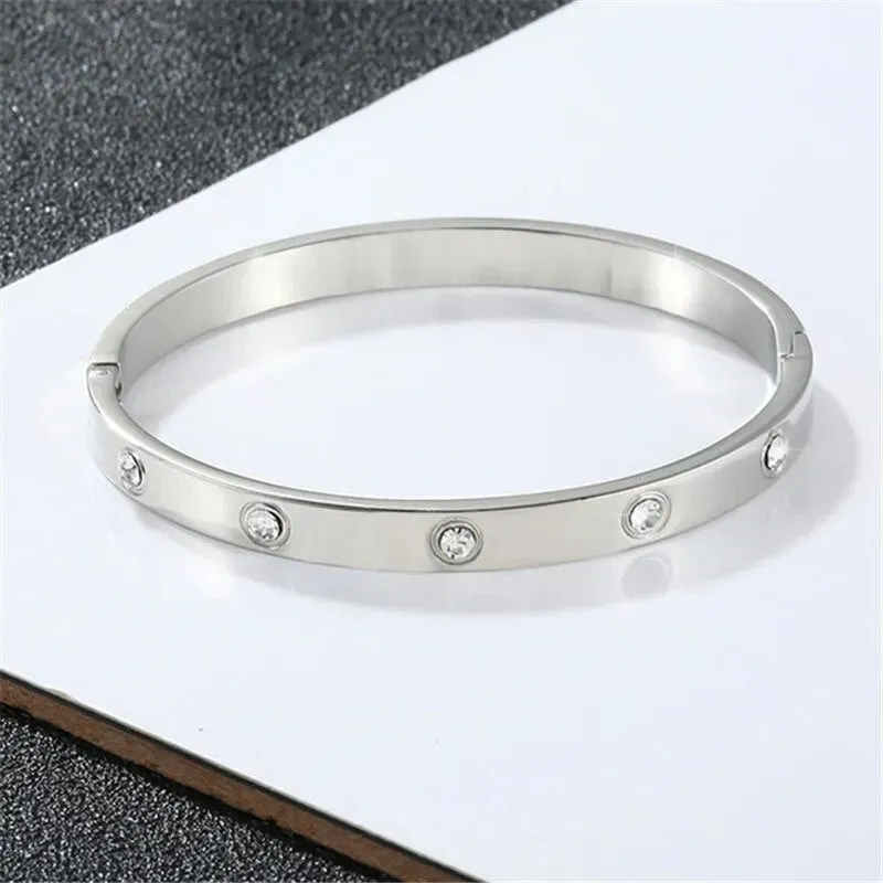 Silver Color Luxury Zircon Charm Bracelet &Bangle Handmade Party 2022 Fashion Korean Jewelry For Women Girls sl523