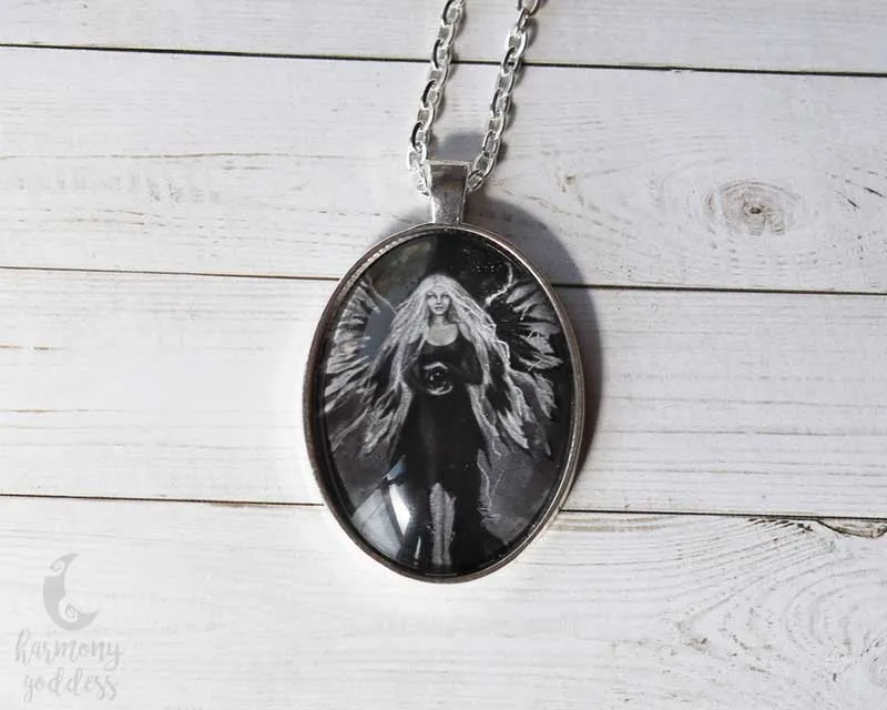Silver Faerie of Insight Necklace – handmade reiki pendant