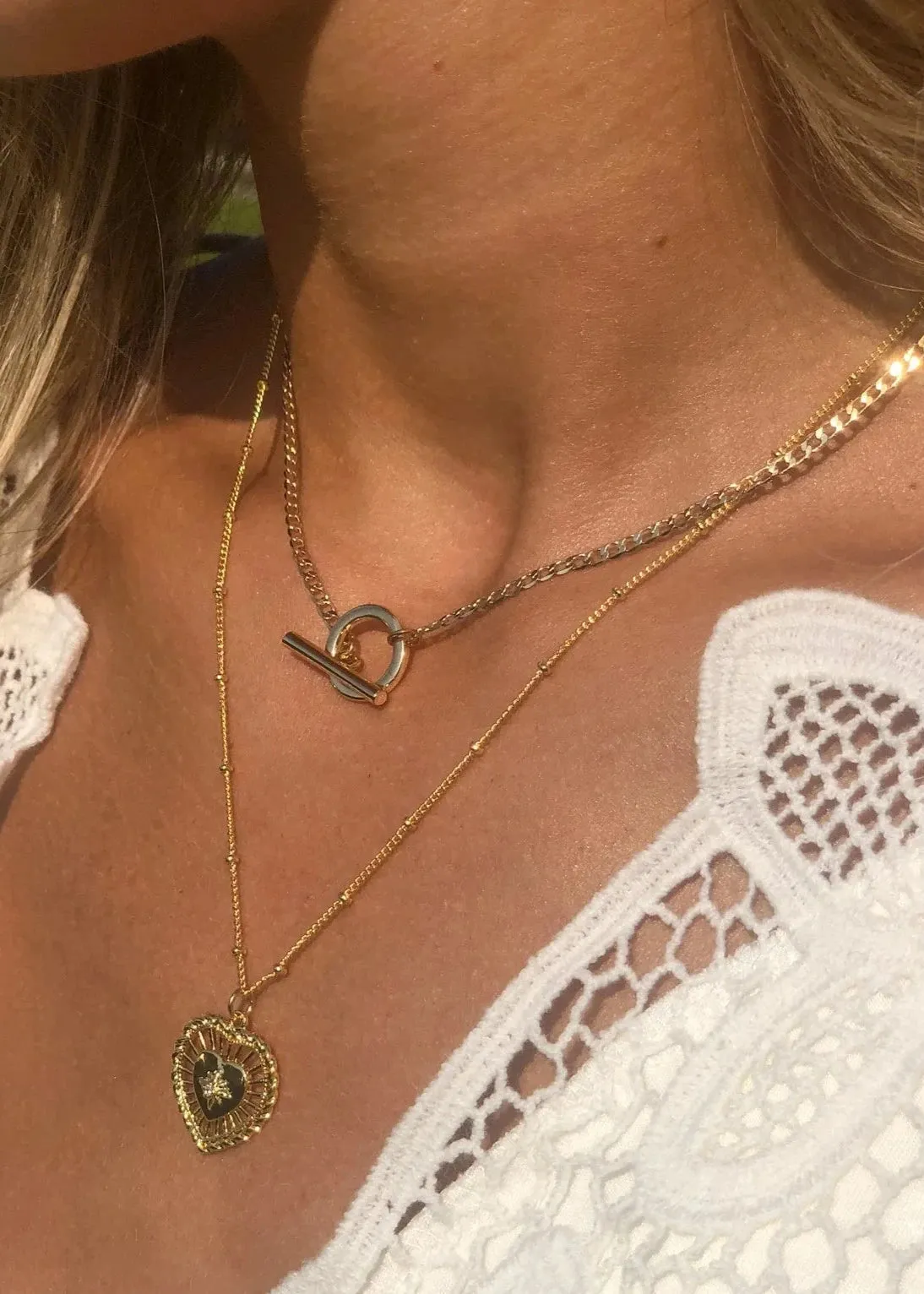 Silver Girl Vintage Heart Necklace