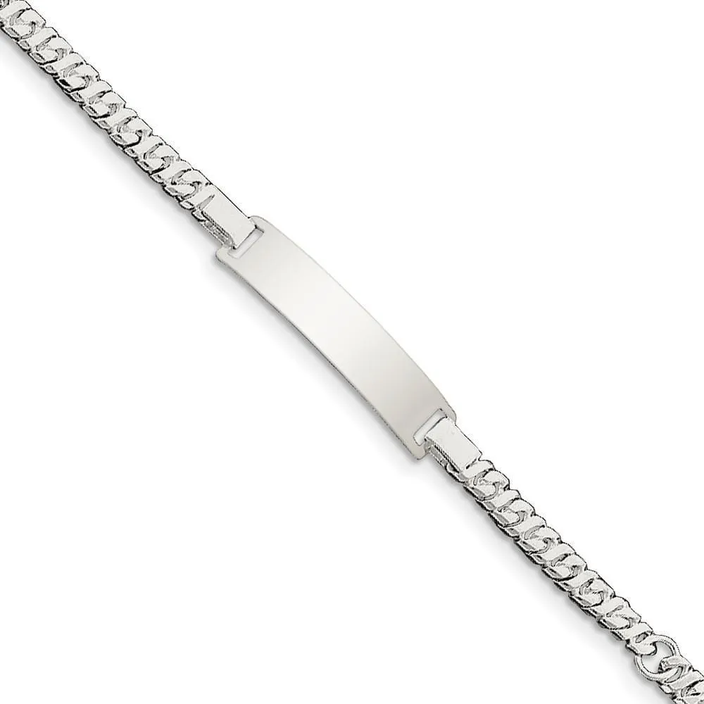 Silver Polished Engravable Baby ID Bracelet