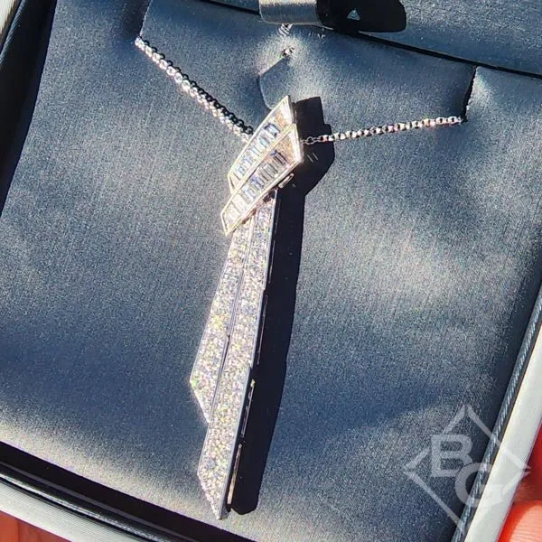 Simon G. Art Deco Ribbon Style Diamond Pendant