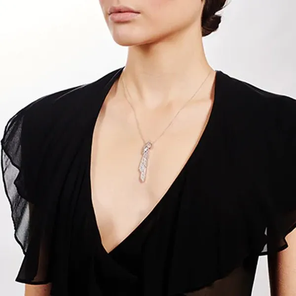 Simon G. Art Deco Ribbon Style Diamond Pendant