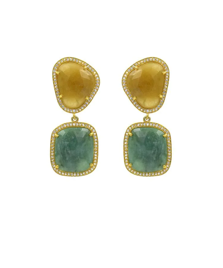 Sliced Sapphire Earrings