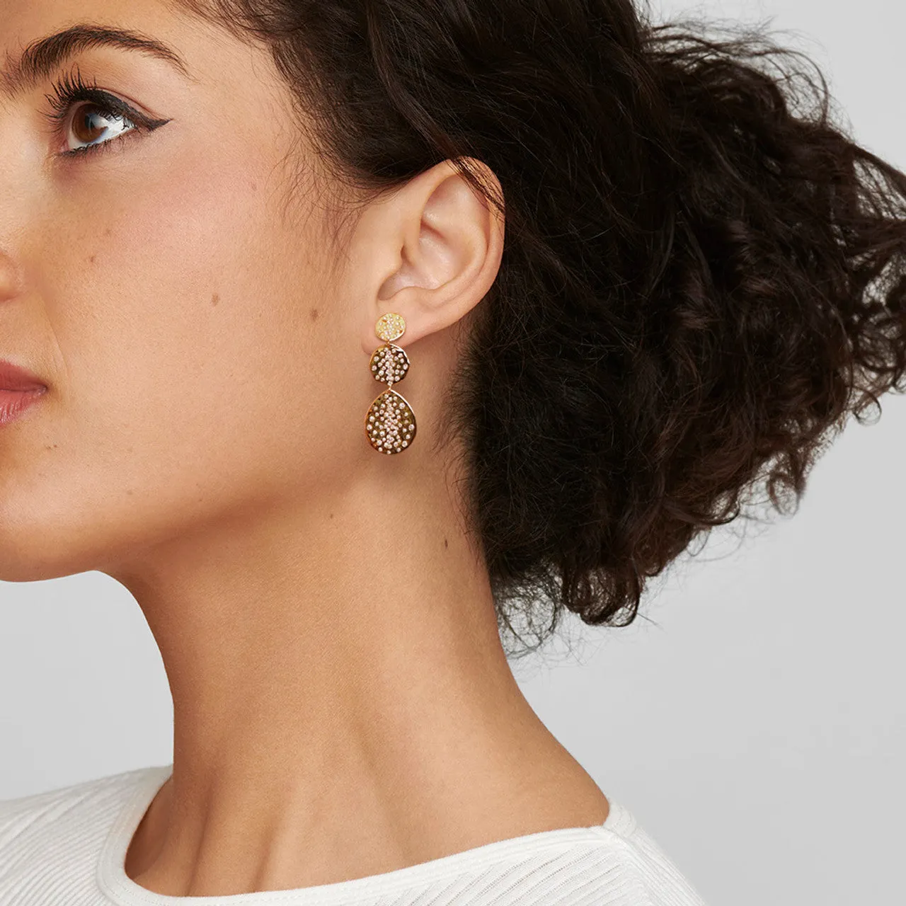 Small Crinkle Crazy 8's Earrings in 18K Gold with Diamonds