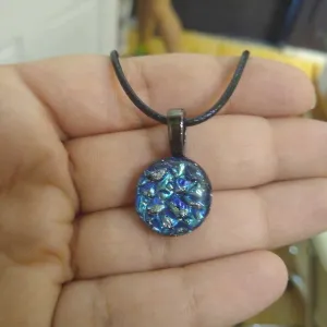 Small Dichroic Pendant with Black Cord
