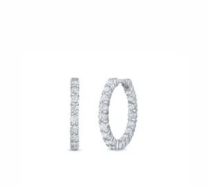 Small Inside Outside Diamond Hoops in White Gold