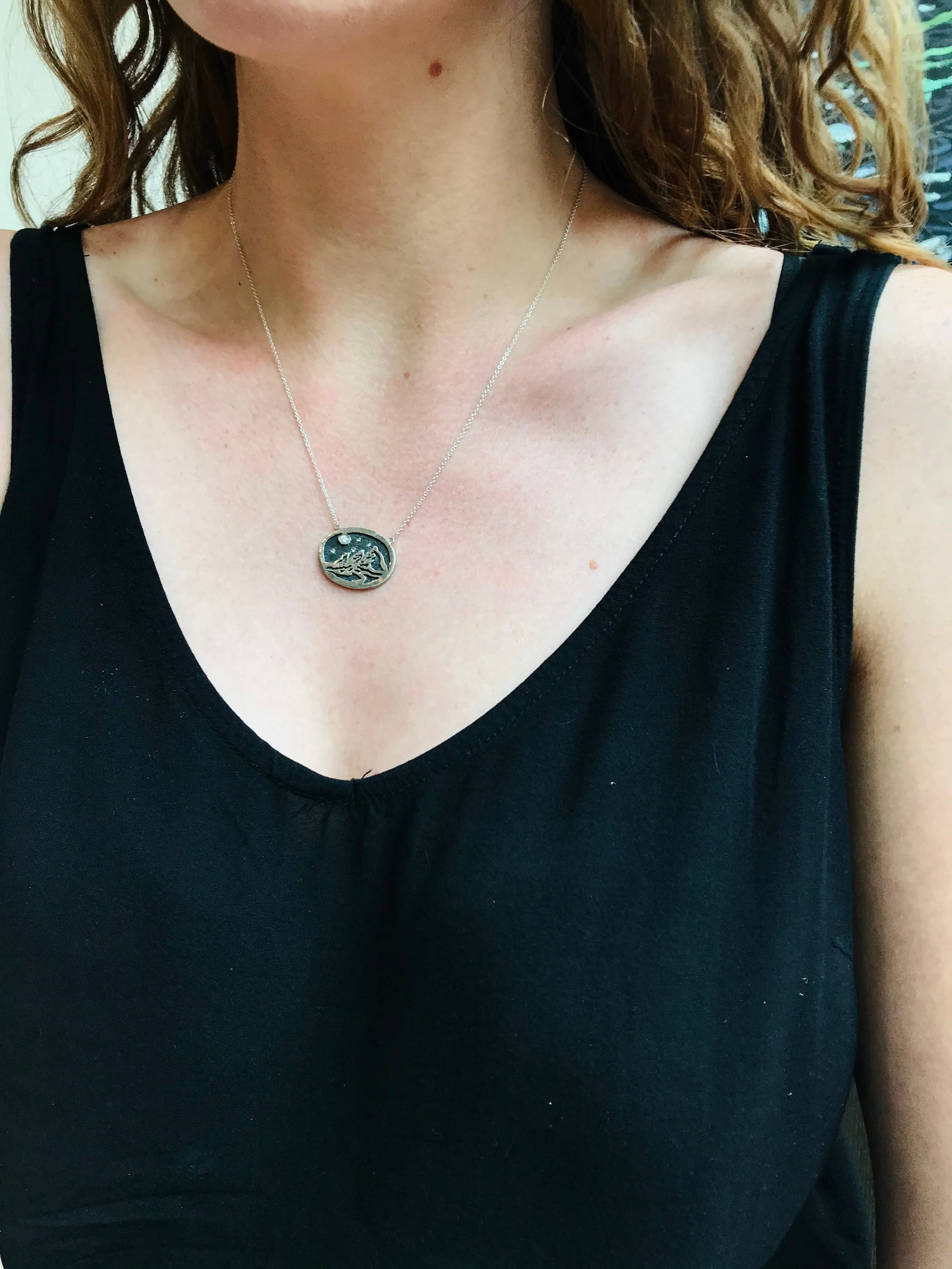 Small Sterling Silver Flatirons Pendant