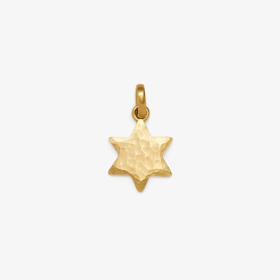 Sonoma Hammered Star of David Pendant in 20K Peach Gold