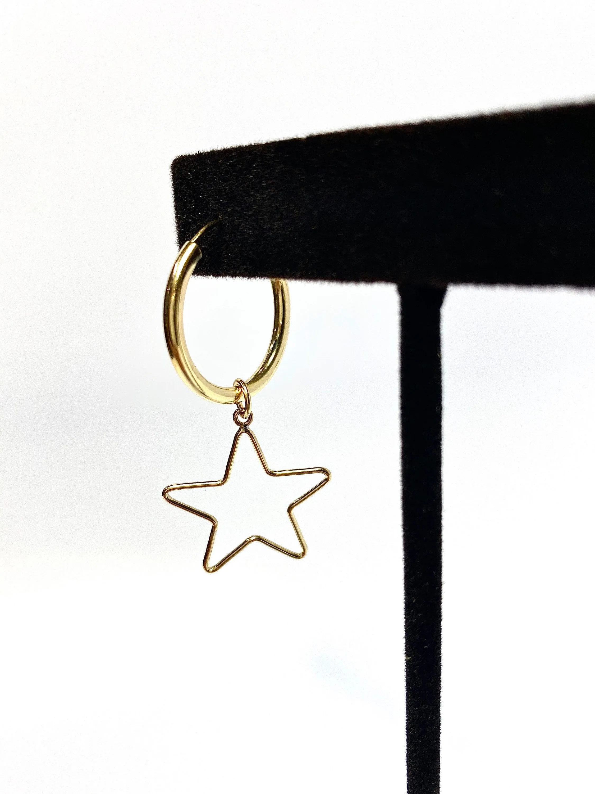 Spectacular Hoop Dangly Star Earrings H-2