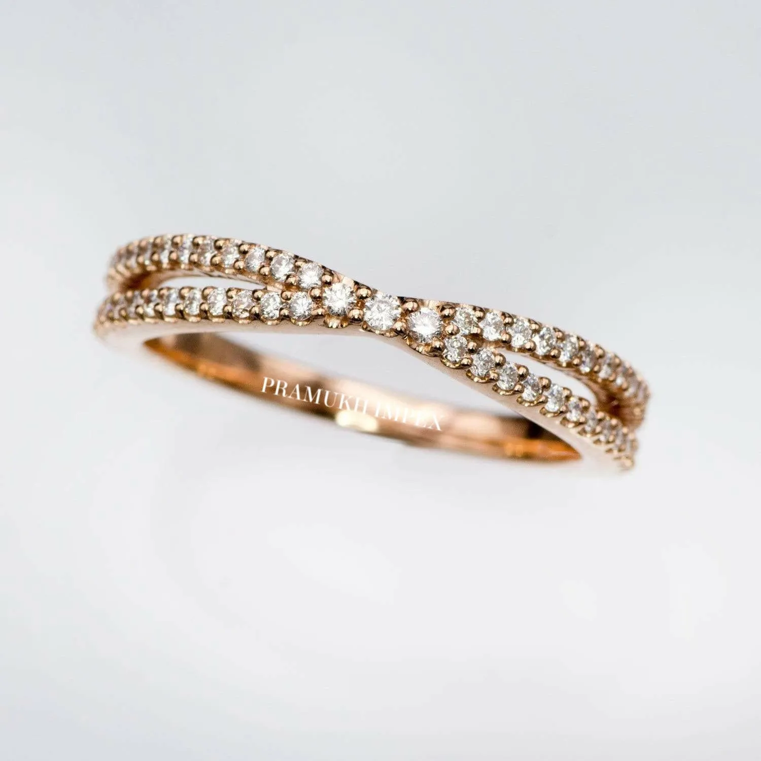 Split Shank Wedding Band, 14k Stakingt Engagement Ring , 0.71ct Half Eternity Stackable Ring,Moissanite Wedding Ring,Art Deco Wedding Band