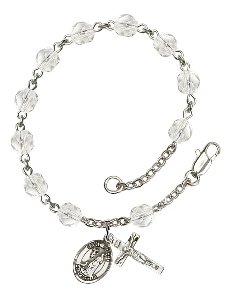 St. Rocco Custom Birthstone Rosary Bracelet