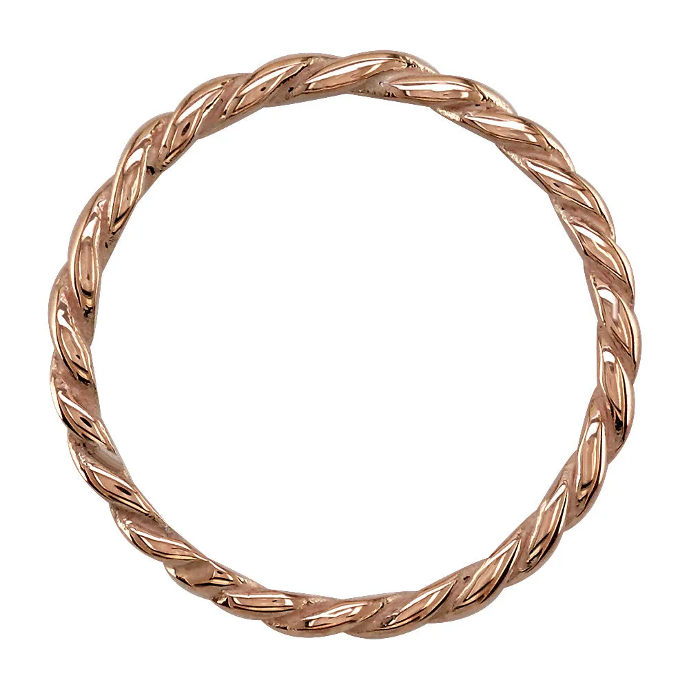 Stackable Rope Ring, 1.8mm in 14k Pink, Rose Gold - Size 3.5 to 7
