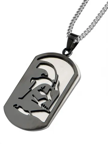 Stainless Steel Darth Vader Layer Dog Tag Pendant with 24" Chain
