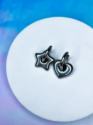 STAR HEART HOOP EARRINGS