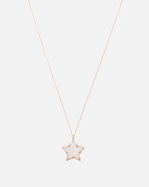 Star Pendant with Diamonds & White Sapphires - Rose Gold