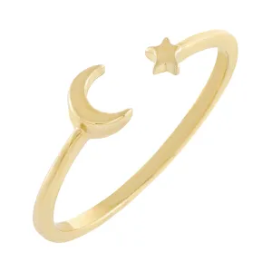 Star X Moon Ring 14K