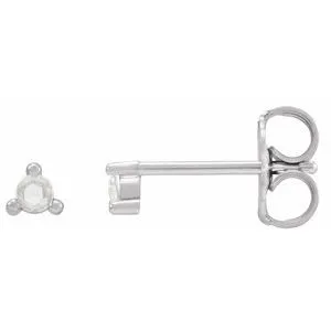 Sterling Silver .04 CTW Rose-Cut Natural Diamond Earrings