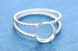 Sterling Silver 10mm Double Rope Band Bezel Cup Ring blank