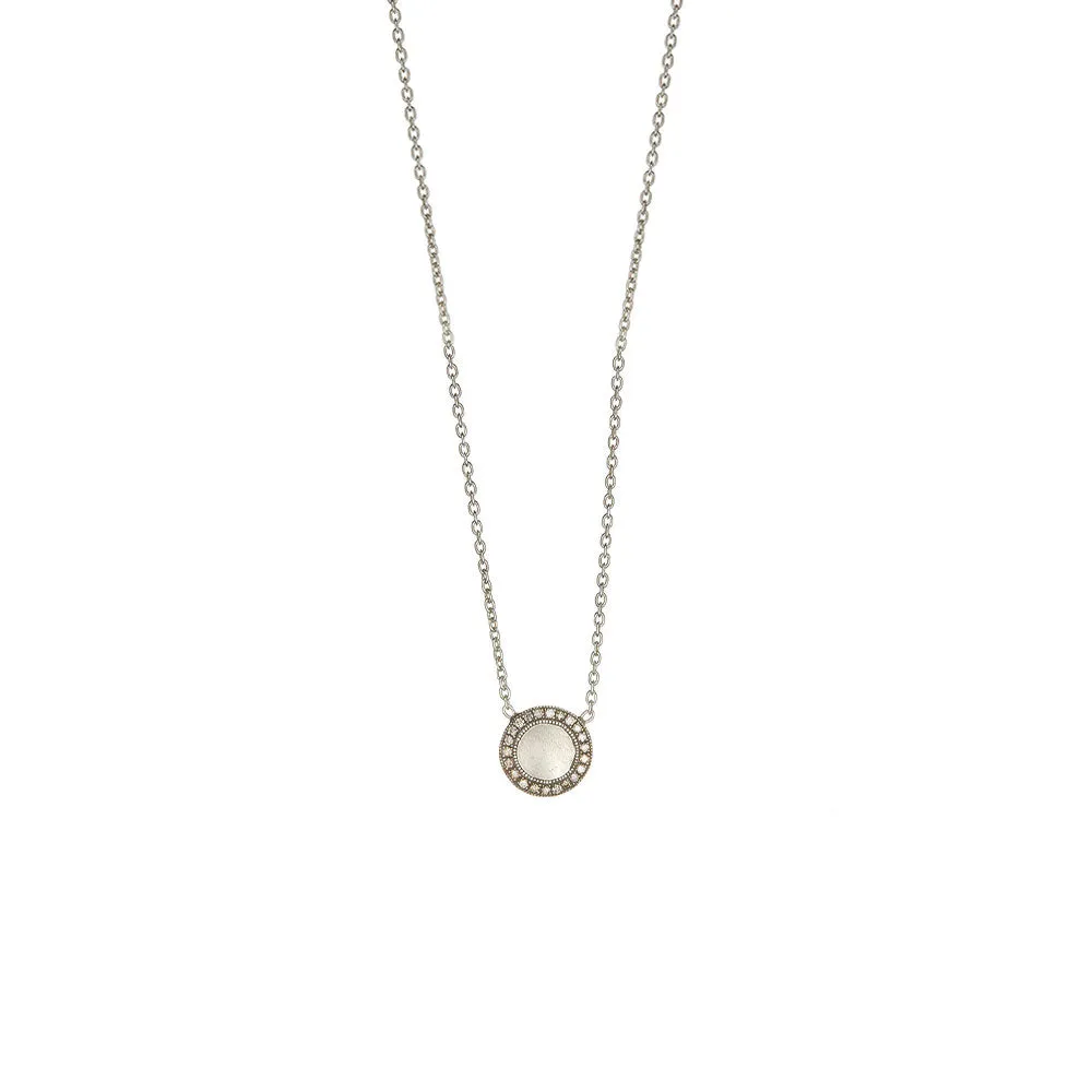 Sterling Silver Champagne Diamond Necklace