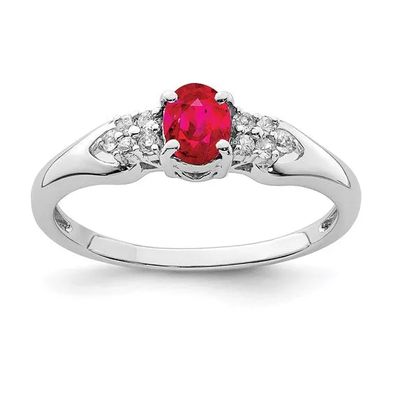 Sterling Silver Oval Genuine Gemstone And White Sapphire Rings