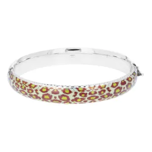 Sterling Silver Red and Yellow Enamel Bangle