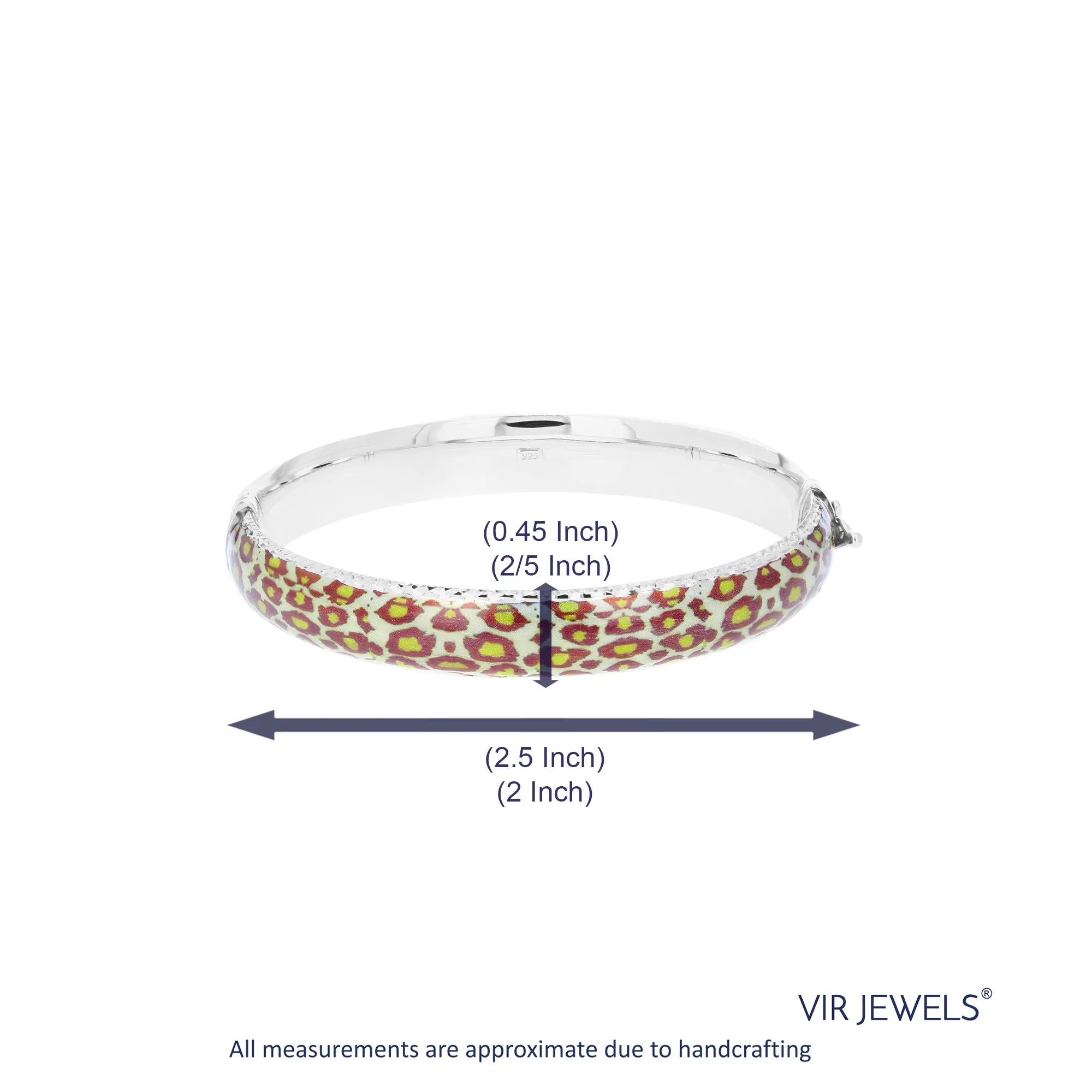 Sterling Silver Red and Yellow Enamel Bangle