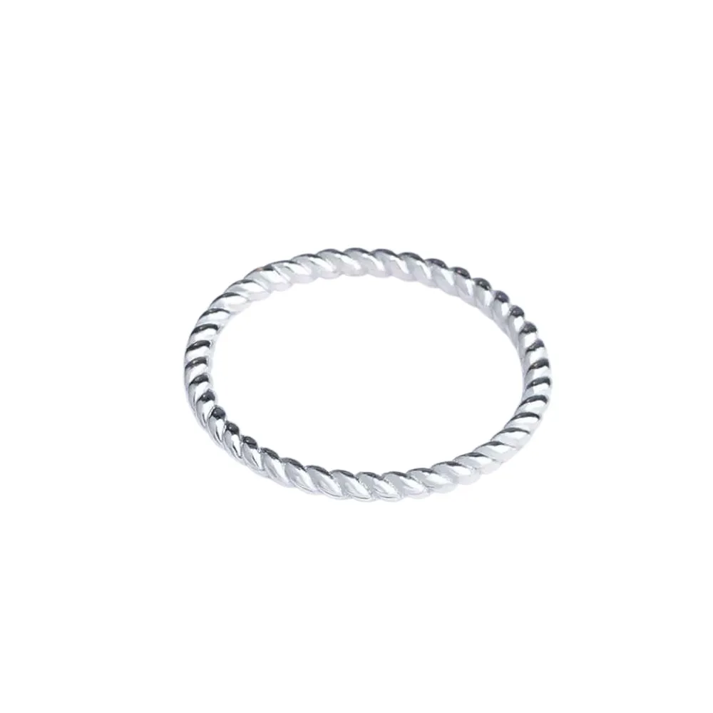Sterling Silver Rope-Shape Rings For Women