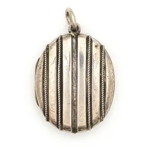Sterling Silver Shadow Stripes Locket
