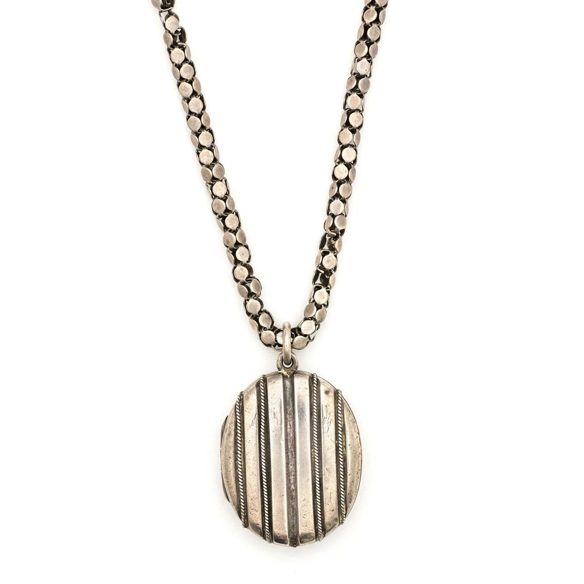 Sterling Silver Shadow Stripes Locket