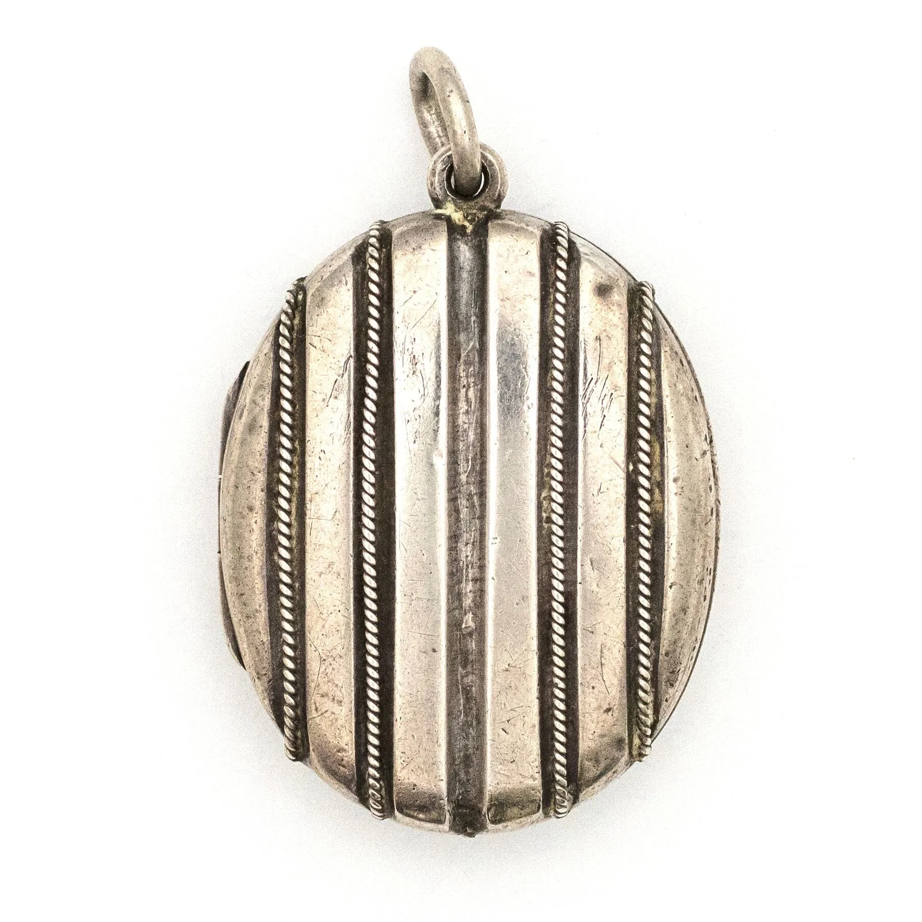 Sterling Silver Shadow Stripes Locket
