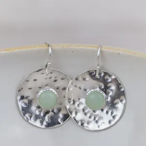 Sterling Silver Shield Earrings Amazonite