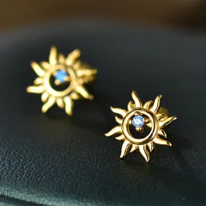 Sunburst Piercing Barbell Ball Back Earrings Sleeper Earrings