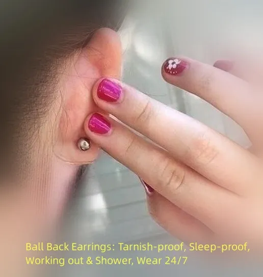Sunburst Piercing Barbell Ball Back Earrings Sleeper Earrings
