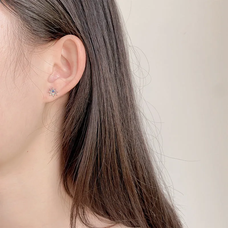 Sunburst Piercing Barbell Ball Back Earrings Sleeper Earrings