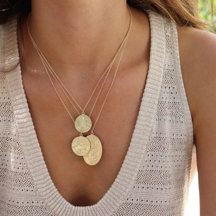 Taurus Astrology Necklace in Yellow Gold