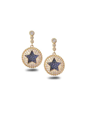 The Crystal Blue Star Drop Earrings