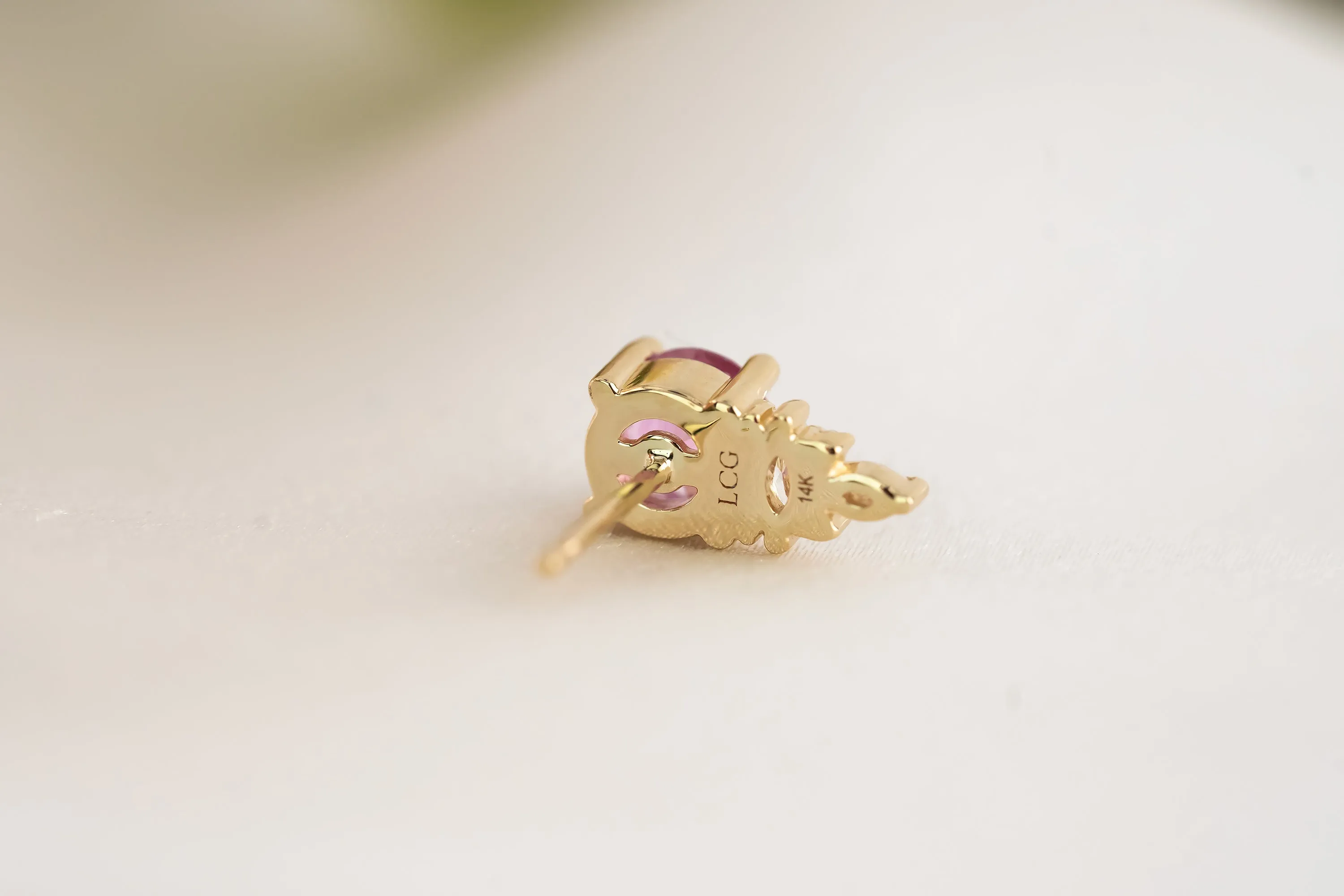 The Maeve Stud Earrings | Parti Green/Blue Round Sapphire