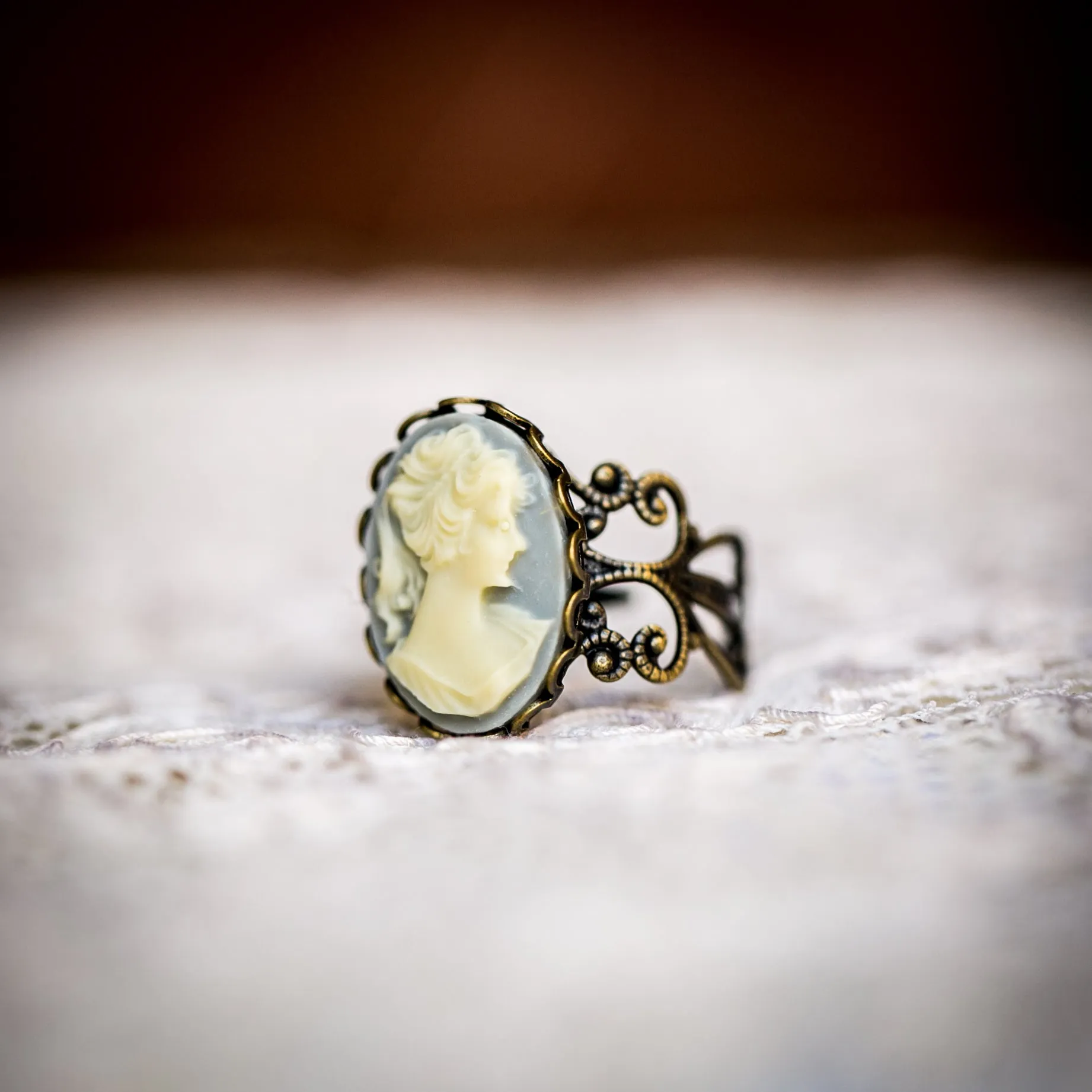 The Victoria Cameo Ring (Color Choices Available)