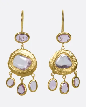 Three Tier Sapphire Earrings