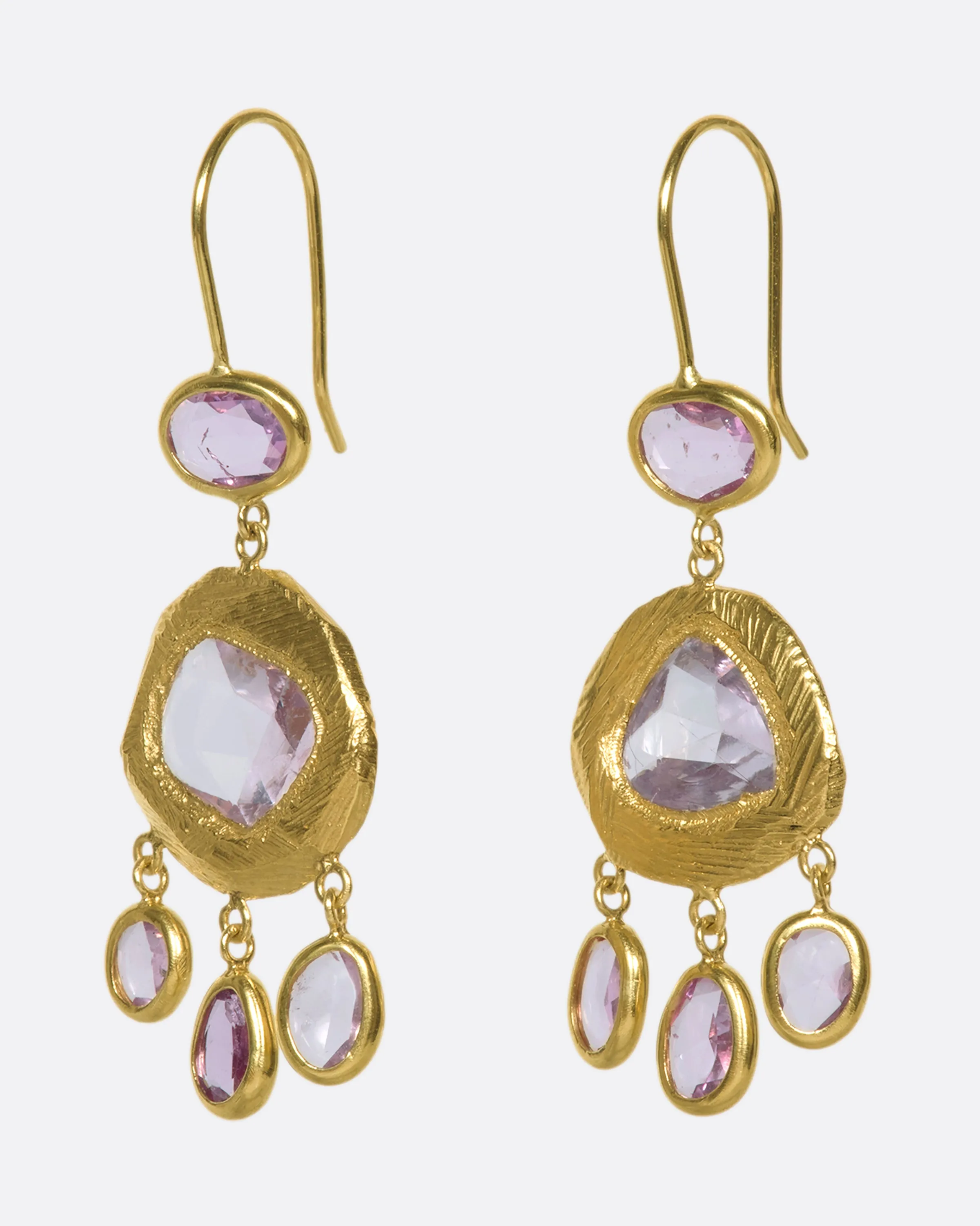 Three Tier Sapphire Earrings