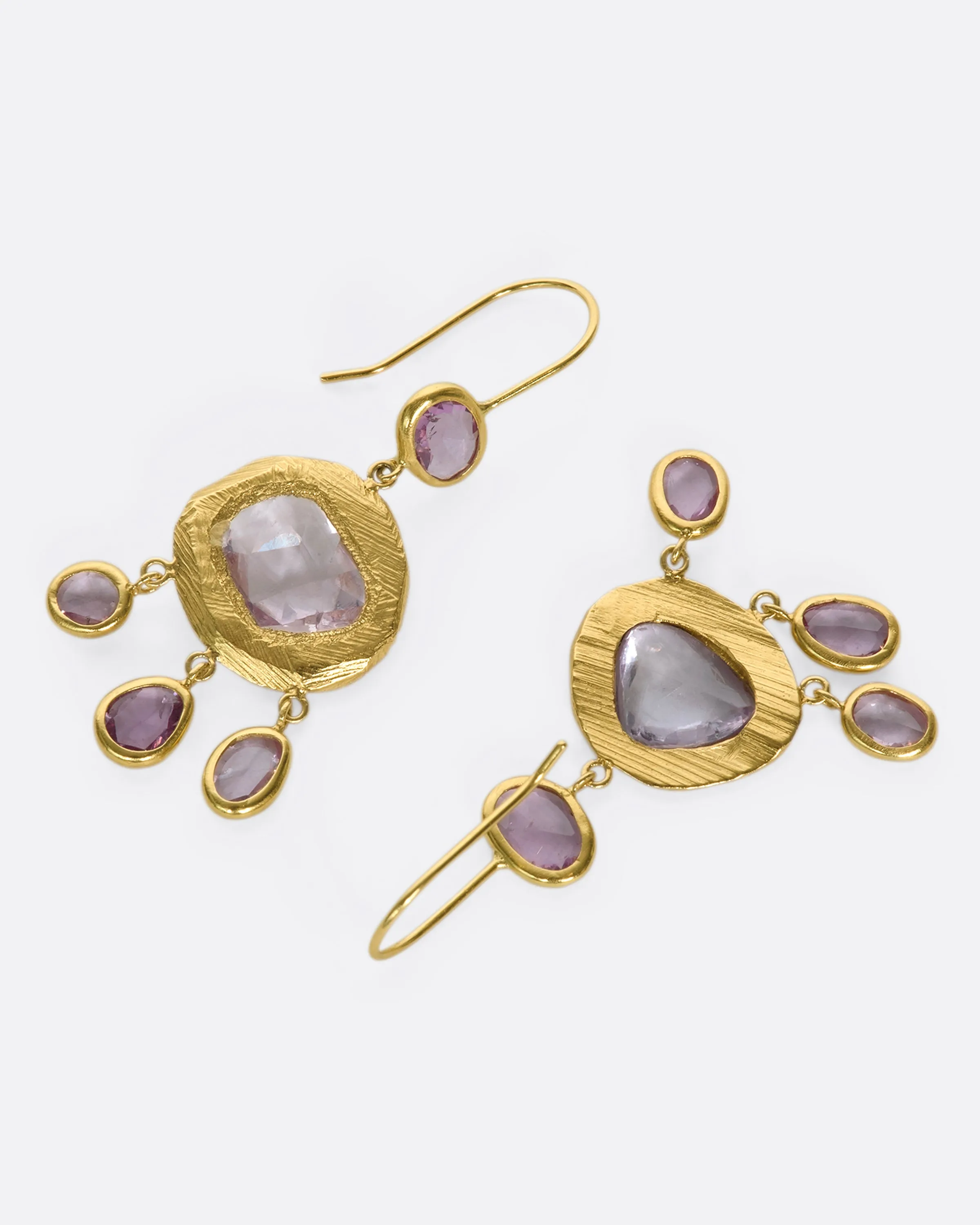 Three Tier Sapphire Earrings